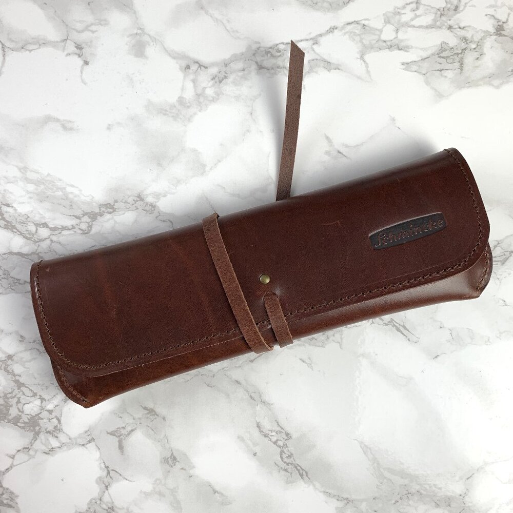 Schmincke Brown Leather Case with Cord